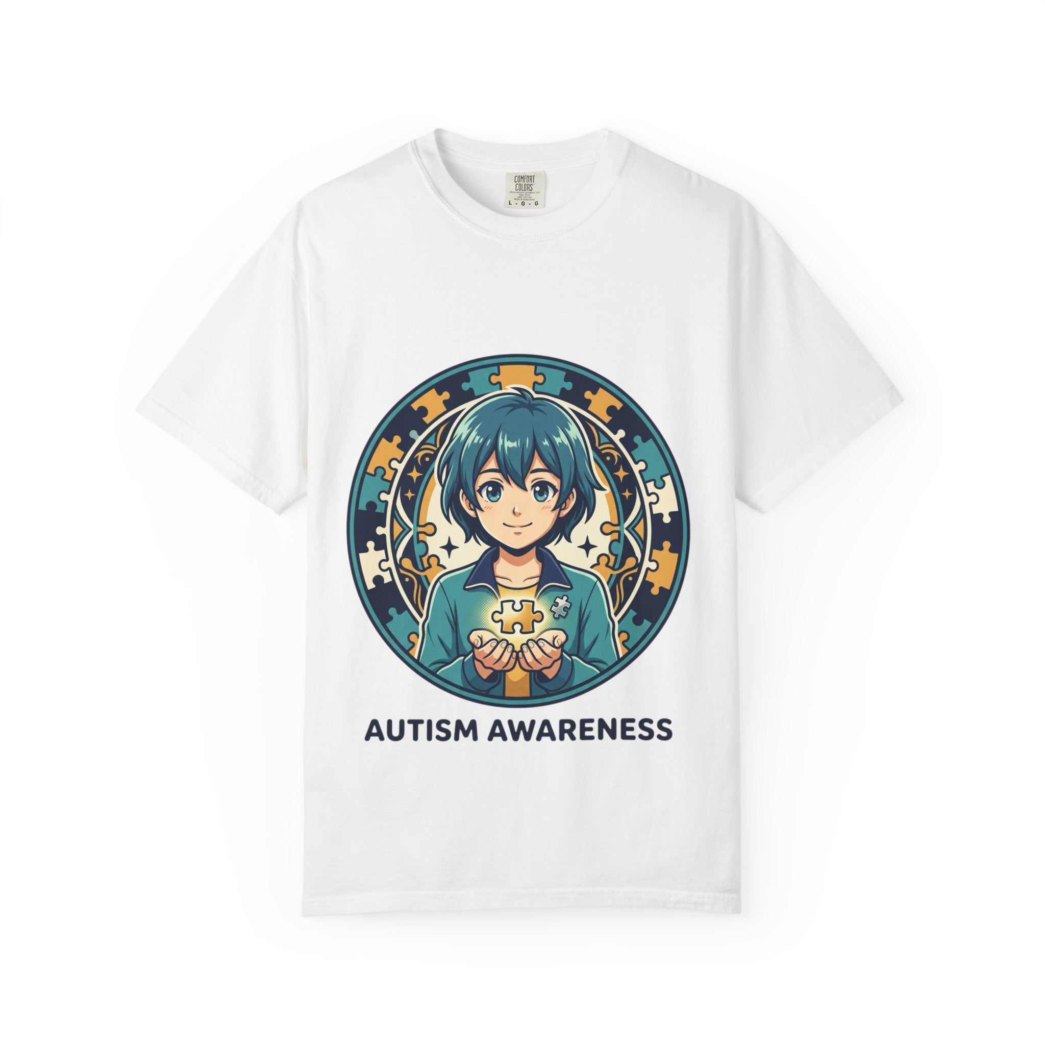Autism Awareness T-Shirt — Puzzle Heart Anime Design