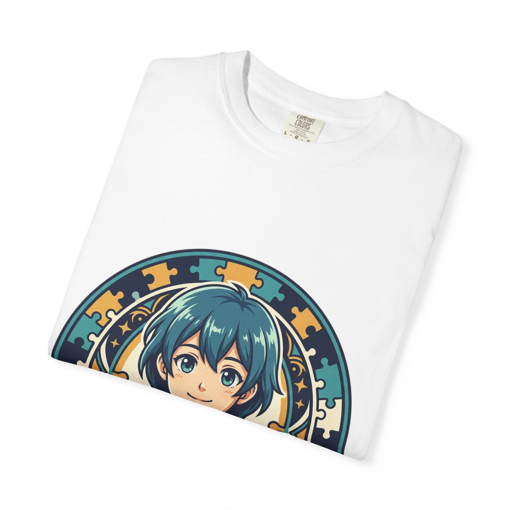Autism Awareness T-Shirt — Puzzle Heart Anime Design